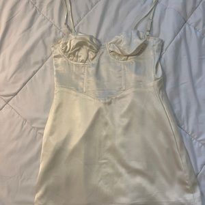 White Princess Polly Bustier Satin Dress
